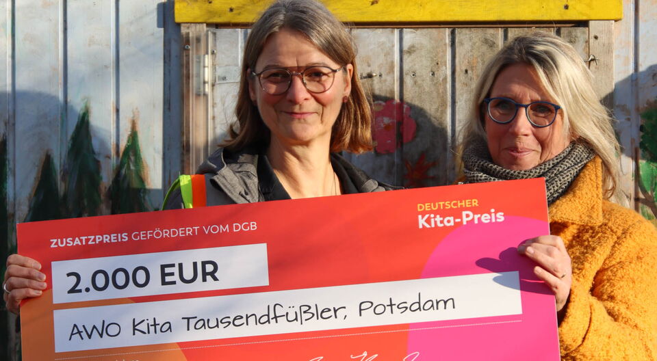 DGB zu Besuch in Potsdamer AWO Kita Tausendfüßler 